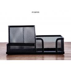 欧标 金属 网纹 笔筒 B2851 多用组合文具座亚黑